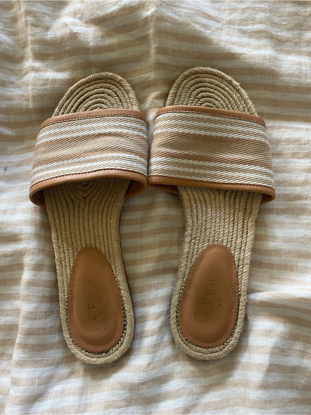 J Crew Striped Slides - Women